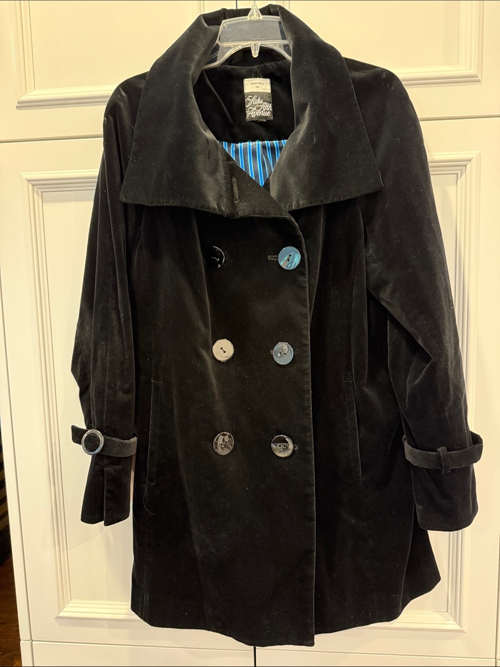 Black velvet pea coat